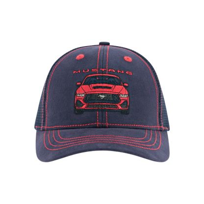 Ford Mustang Navy Blue Graphic Youth Snapback Hat