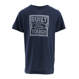 A navy blue Ford Trucks Youth Built Ford Tough T-Shirt with white text on the front.
