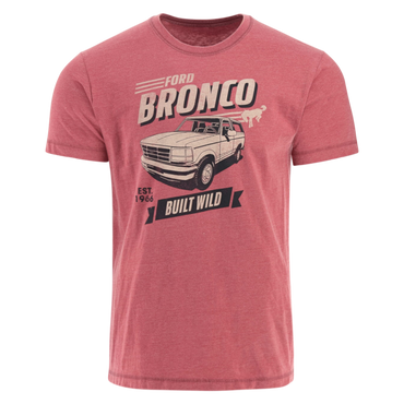Ford Bronco Built Wild Since 1966 Mens Retro T-Shirt