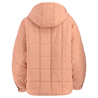Ford Bronco Womens Pink High Low Quilted Puffer Jacket