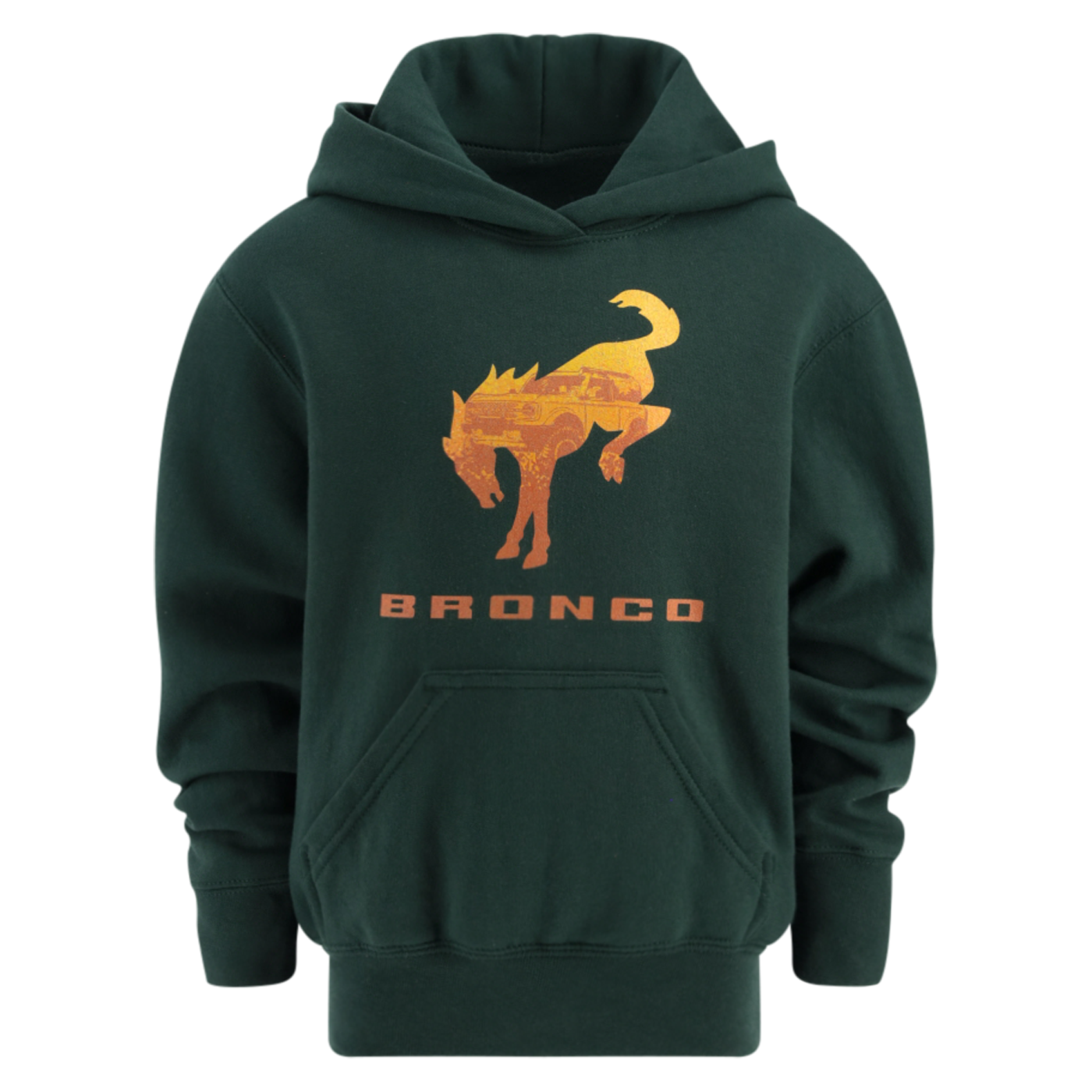 Ford Bronco Forest Green Youth Fleece Hoodie