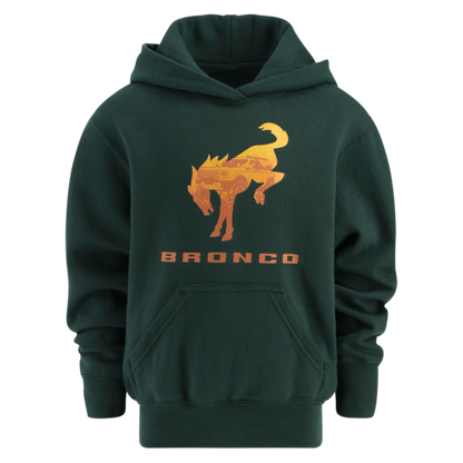 Ford Bronco Forest Green Youth Fleece Hoodie