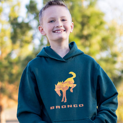 Ford Bronco Forest Green Youth Fleece Hoodie