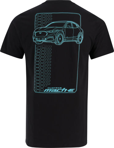 Ford Mustang Mach-E Mens Electric Blue Tire Tread T-Shirt