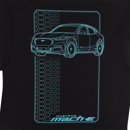 Ford Mustang Mach-E Mens Electric Blue Tire Tread T-Shirt
