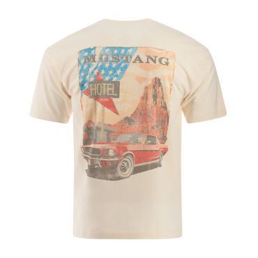 Ford Mustang Vintage Desert Graphic Mens Cream T Shirt