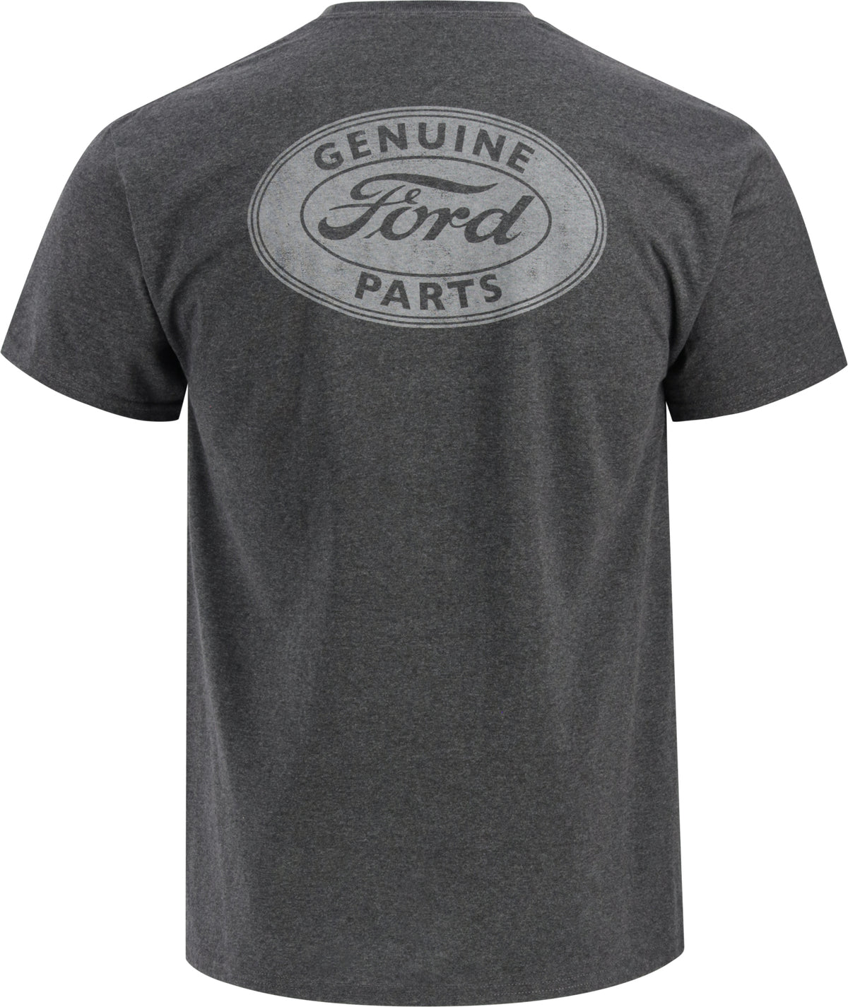 genuine Ford parts logo on the back of a gray t-shirt