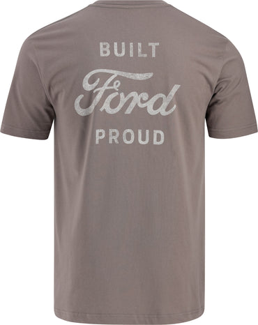 Built Ford Proud Mens Gray Short Sleeve T Shirt