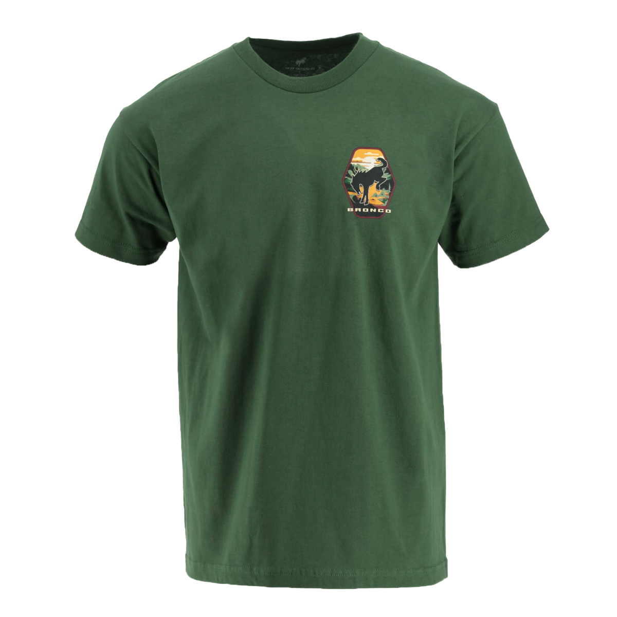 front of a green ford bronco short sleeve t-shirt