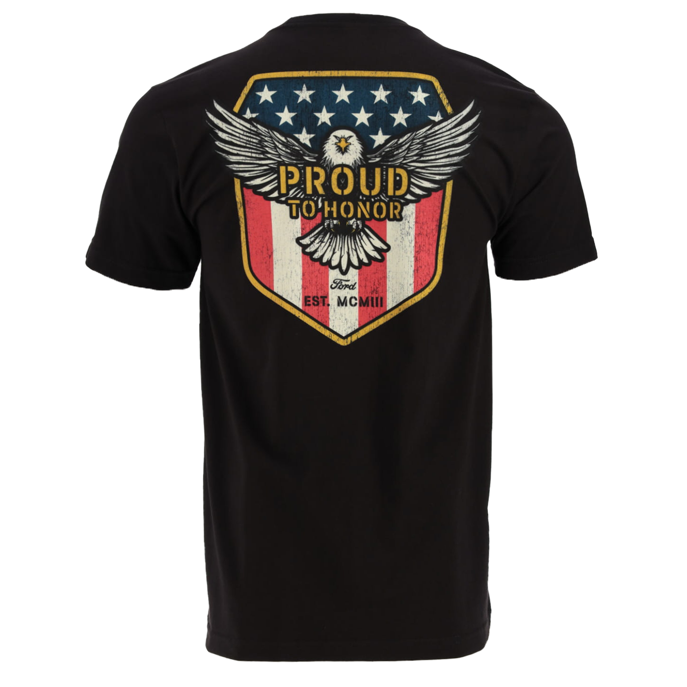 Ford Proud To Honor Mens Bald Eagle Graphic Short Sleeve T-Shirt