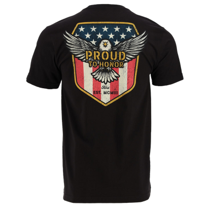 Ford Proud To Honor Mens Bald Eagle Graphic Short Sleeve T-Shirt