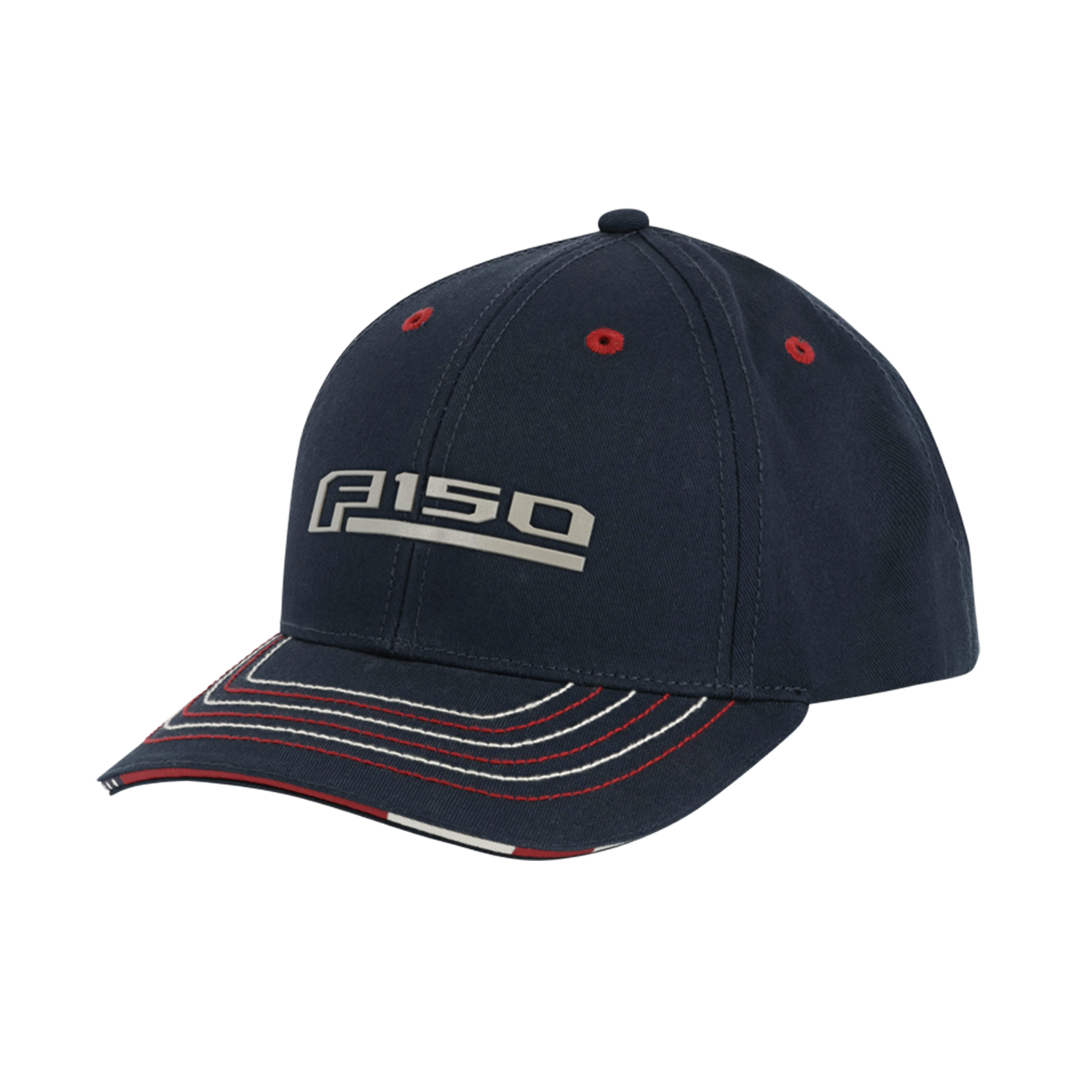 red white and navy blue hat with F-150 white block letters