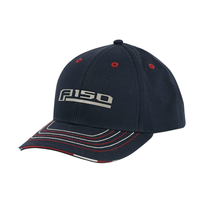 red white and navy blue hat with F-150 white block letters