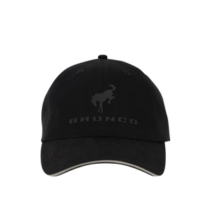 Black cap with 'Bronco' logo on a white background