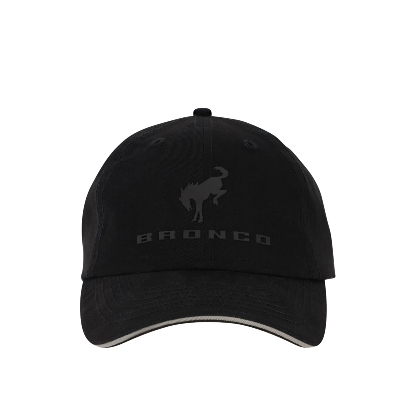Black cap with 'Bronco' logo on a white background