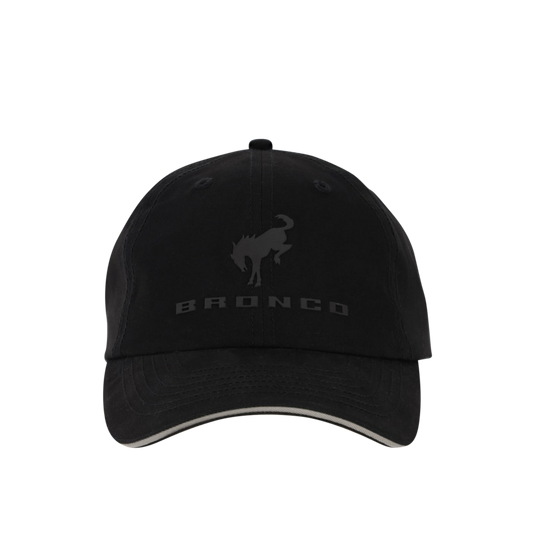 Black cap with 'Bronco' logo on a white background