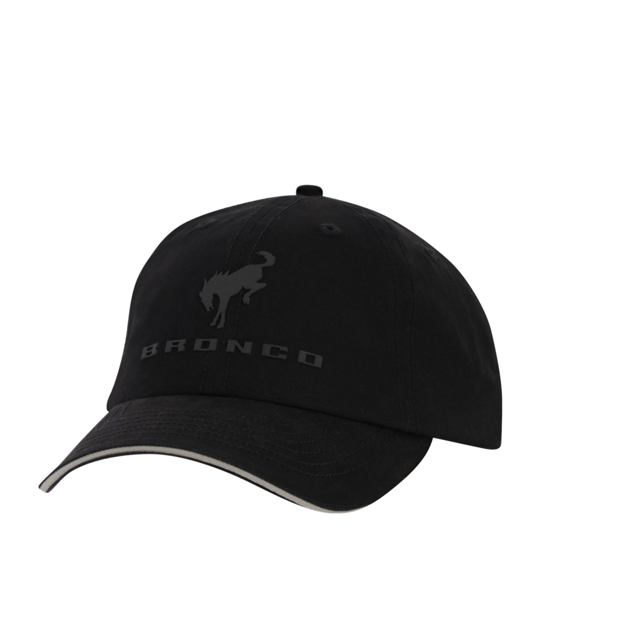 Black cap with 'Bronco' logo on a white background