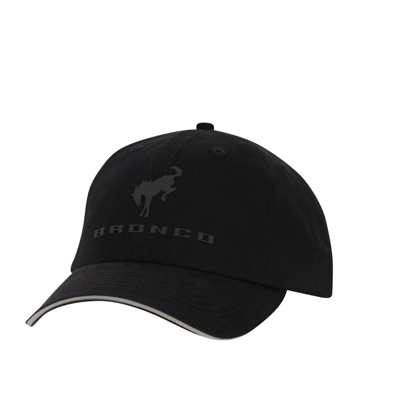 Black cap with 'Bronco' logo on a white background