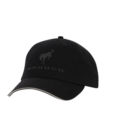 Black cap with 'Bronco' logo on a white background
