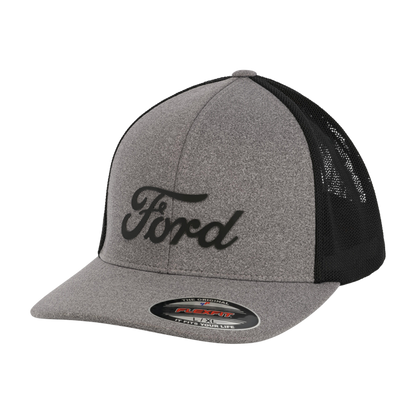 Gray and black cap with Ford logo on a white background