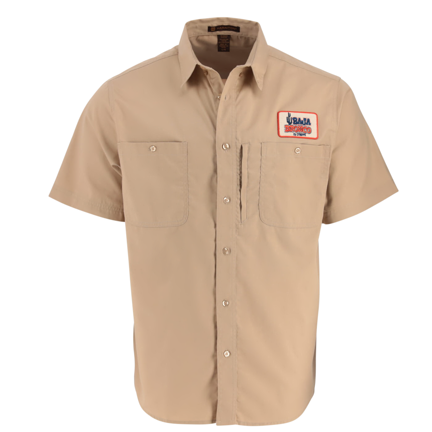 Ford Baja Bronco Stroppe Mens Button Pocket Khaki Mechanic Shirt