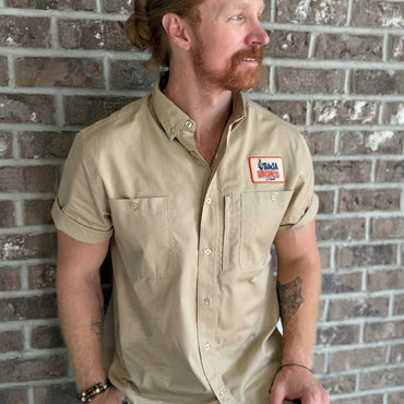 Ford Baja Bronco Stroppe Mens Button Pocket Mechanic Shirt