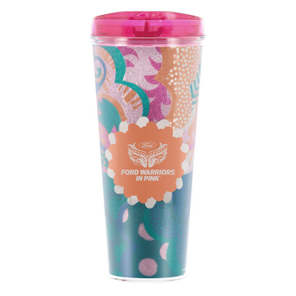 Ford Warriors in Pink 2024 Floral Glitter 22oz Tumbler