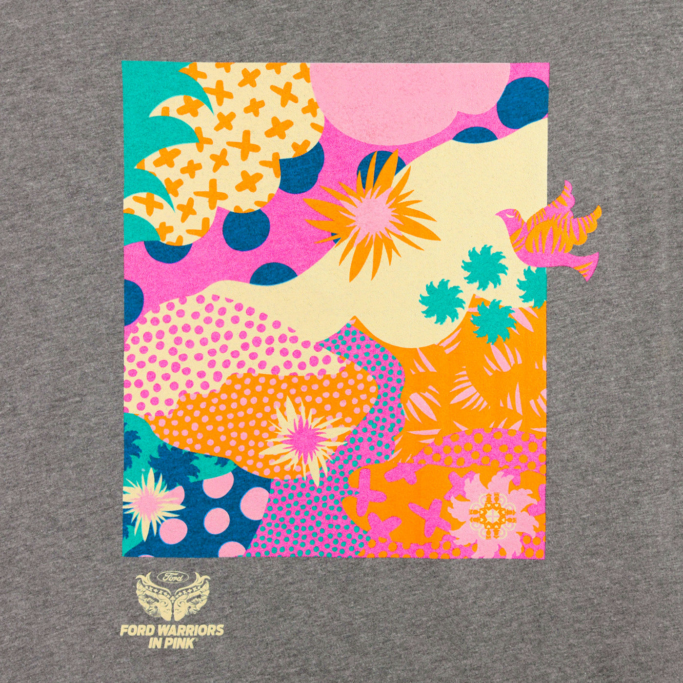 Ford Warriors in Pink Spiral of Life Gray Womens T-Shirt