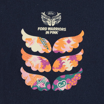 Ford Warriors in Pink Womens Winged Warrior Navy Full Zip Hoodie