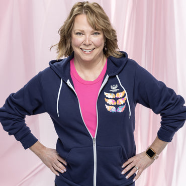 Ford Warriors in Pink Womens Winged Warrior Navy Full Zip Hoodie