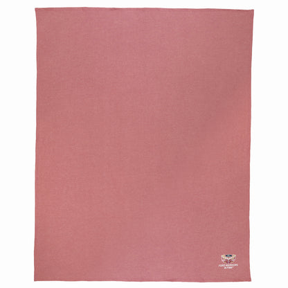 unfolded pink throw blanket with Ford warriors in pink logo
