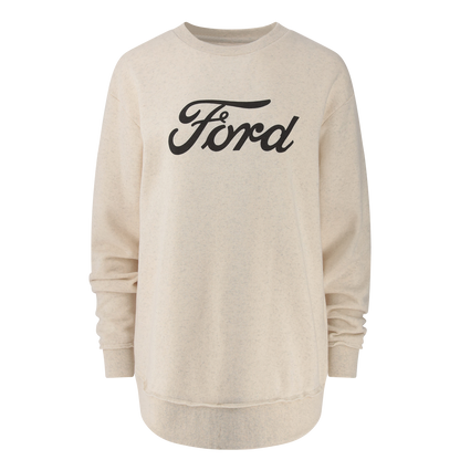 Ford Script Cream Womens Pullover Sweatshirt