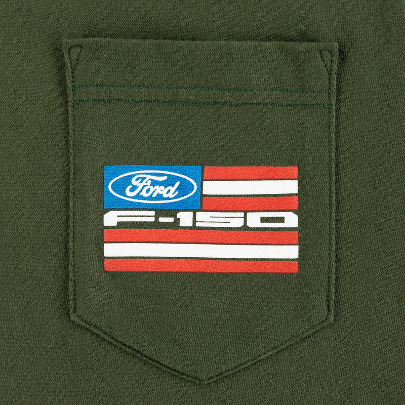 Ford Trucks F-150 Flag Made in the USA Pocket T-Shirt