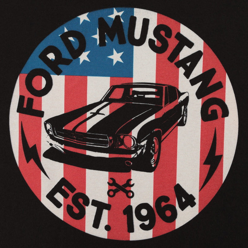 Ford Mustang Men's Vintage Est 1964 Flag Made in the USA Pocket T-Shirt