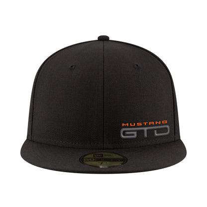 front of a black mustang GTD flat billed hat