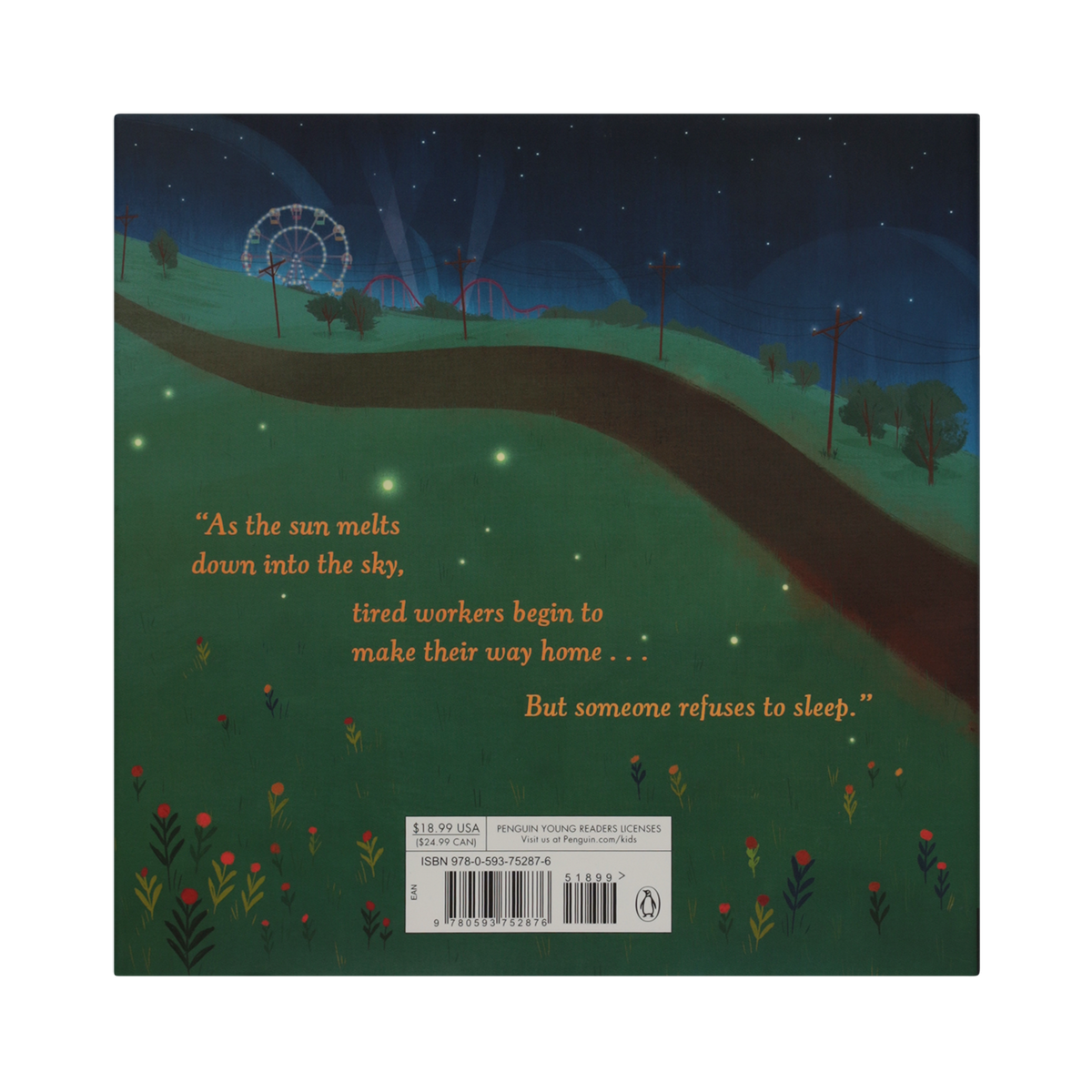 back cover of the Ford Good night truck children's book 