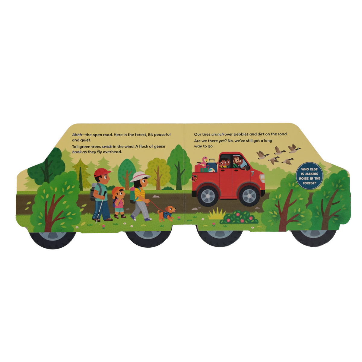 pages in a truck shaped hardcover children's book