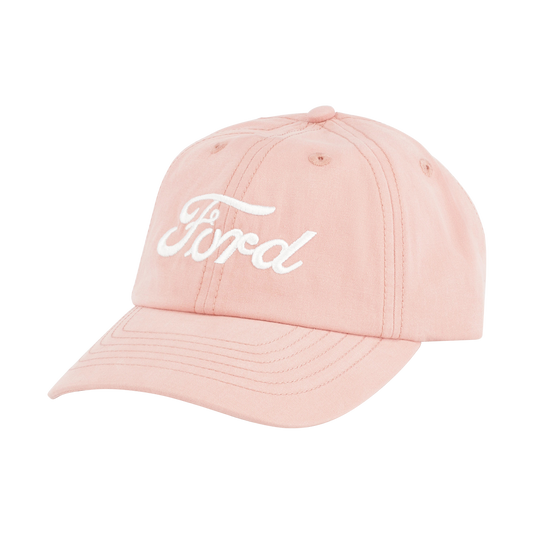 Pink cap with 'Ford' logo on a white background