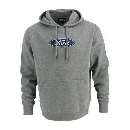 Gray hoodie with Ford logo on a white background