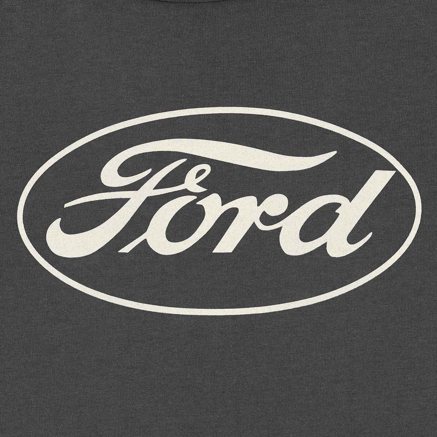 Ford logo on a dark gray background