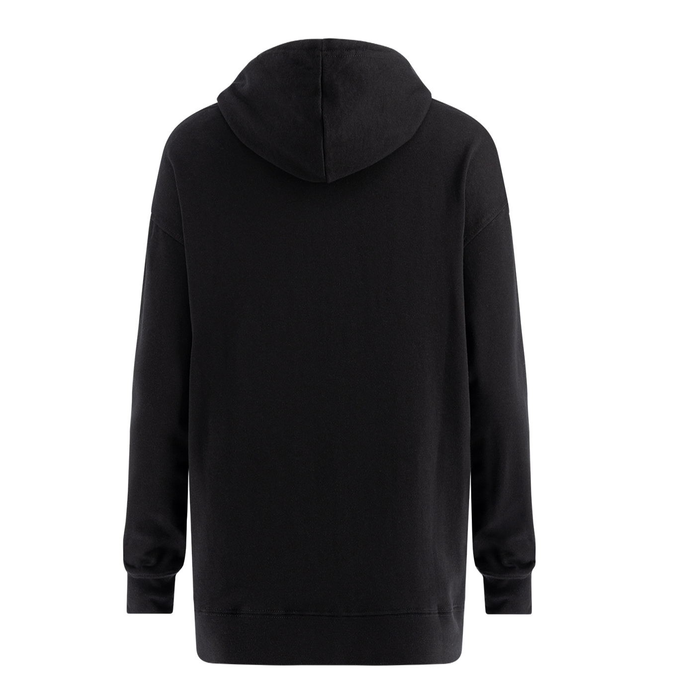 back of black women's hoodie