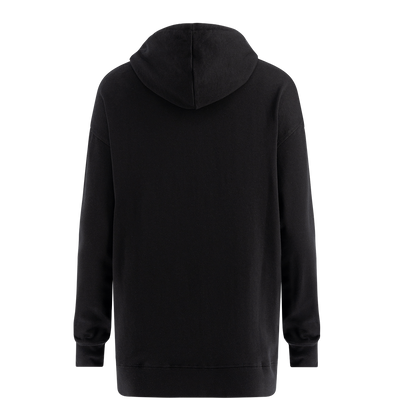 back of black women's hoodie