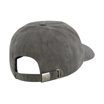 back of charcoal hat with ford on slide back silver enclosure