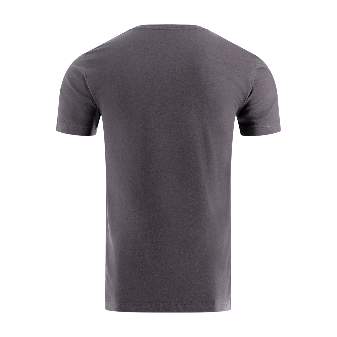 back of gray short sleeve men's t-shirt