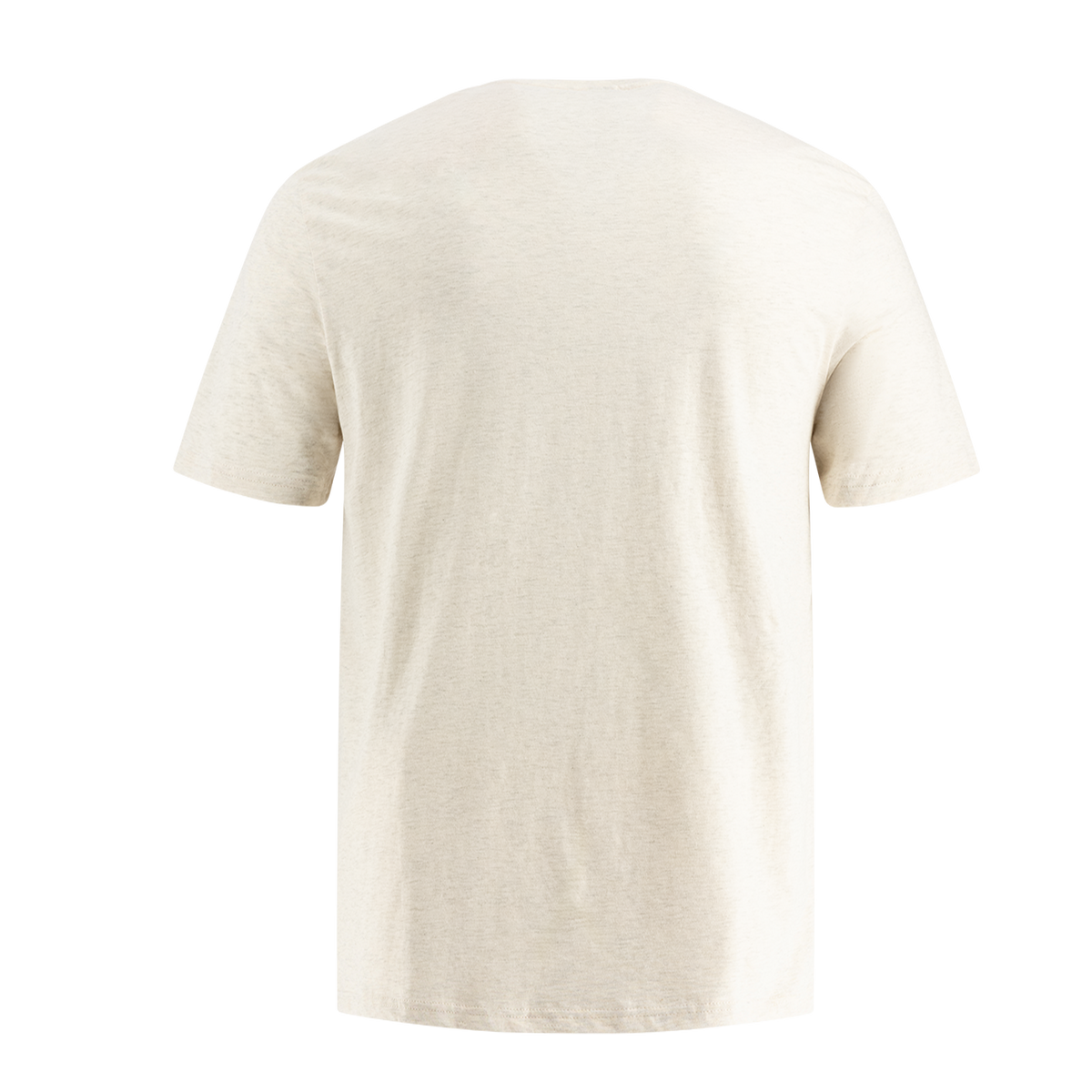 back of cream short sleeve t shirt