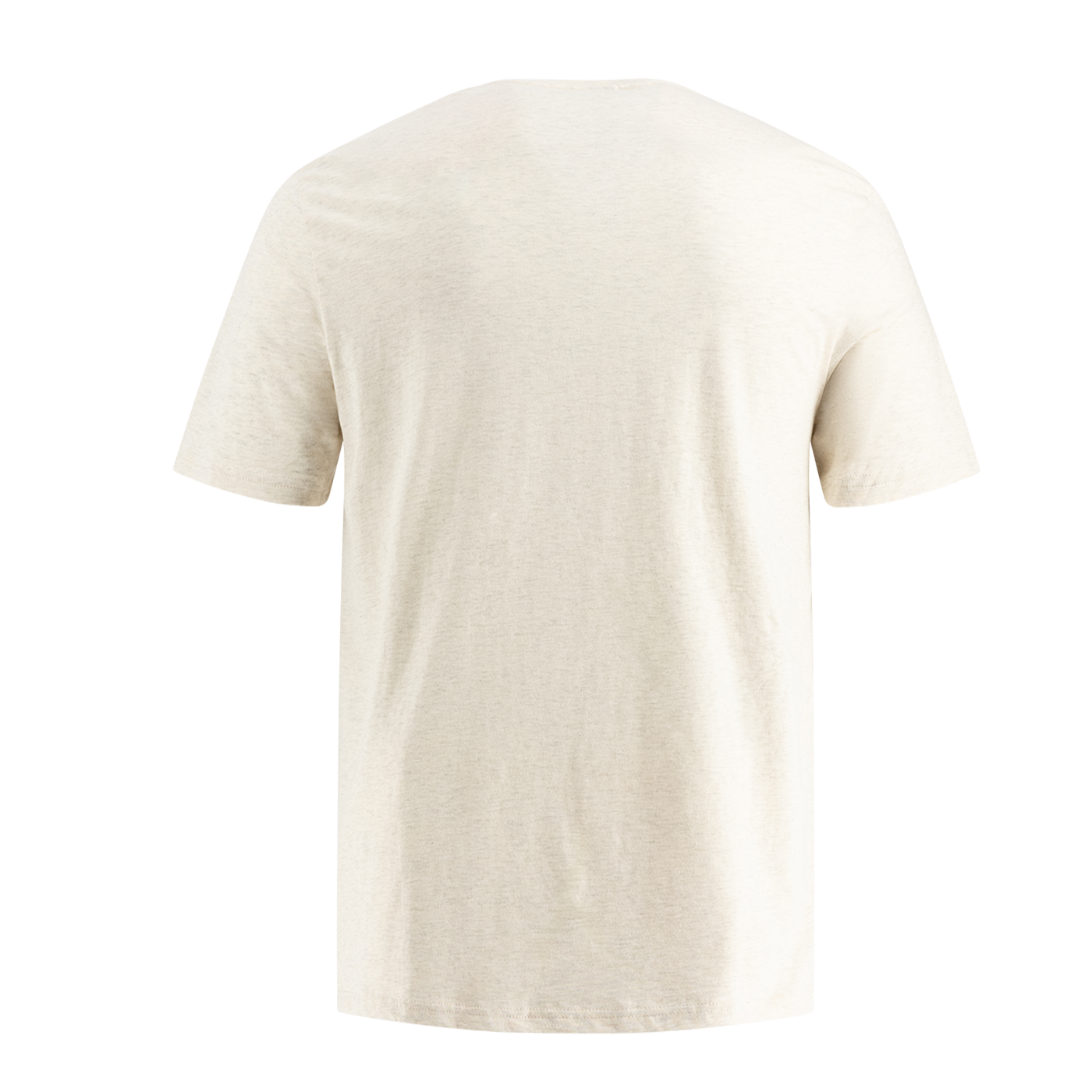 back of cream short sleeve t shirt