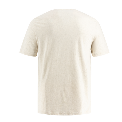 back of cream short sleeve t shirt