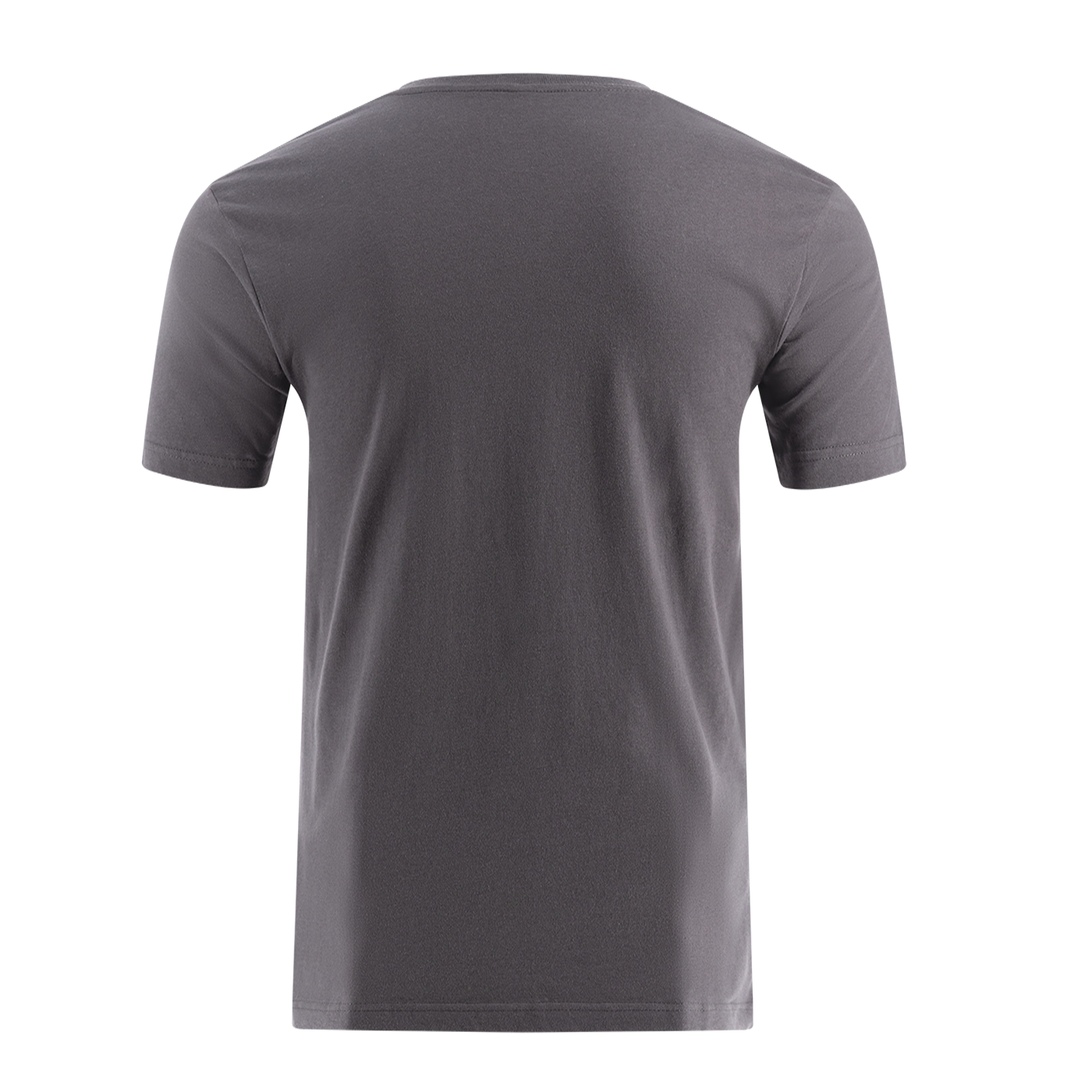 back of men's gray short sleeve t-shirt