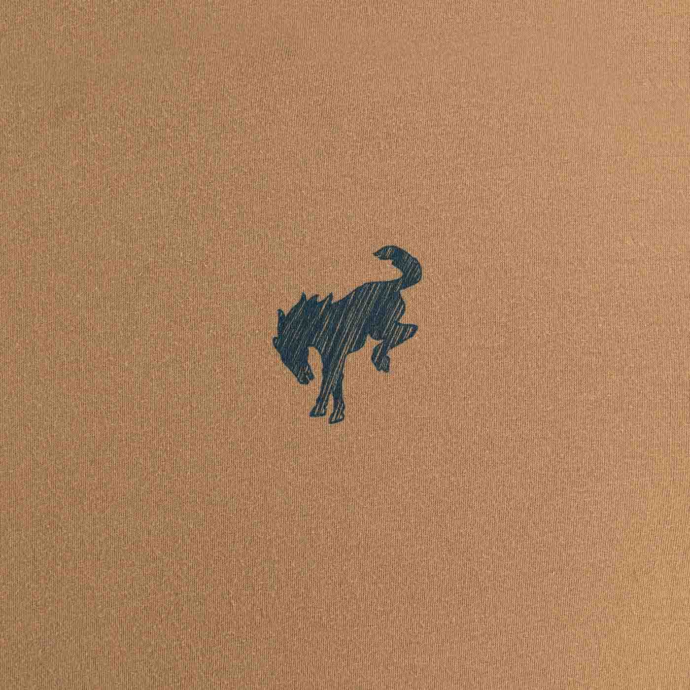 Black silhouette of a dog on a brown background