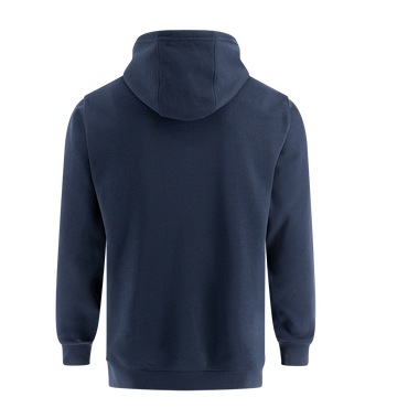 back of navy blue men's hoodie